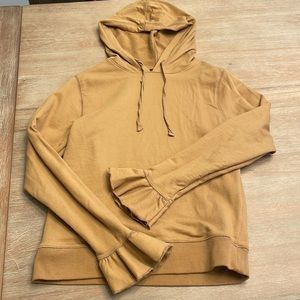 Mustard colored J Crew hoodie